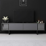 TV cabinet Anthracite Chrome Line 180x48x30 - Black frame