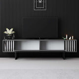 TV cabinet Anthracite Chrome Line 180x48x30 - Black frame