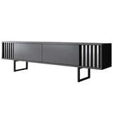 TV cabinet Anthracite Chrome Line 180x48x30 - Black frame