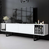 TV cabinet White Chrome Line 180x48x30 - Black frame