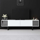 TV cabinet White Chrome Line 180x48x30 - Black frame