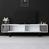 TV cabinet White Chrome Line 180x48x30 - Black frame