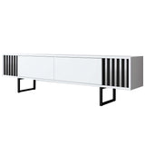 TV cabinet White Chrome Line 180x48x30 - Black frame