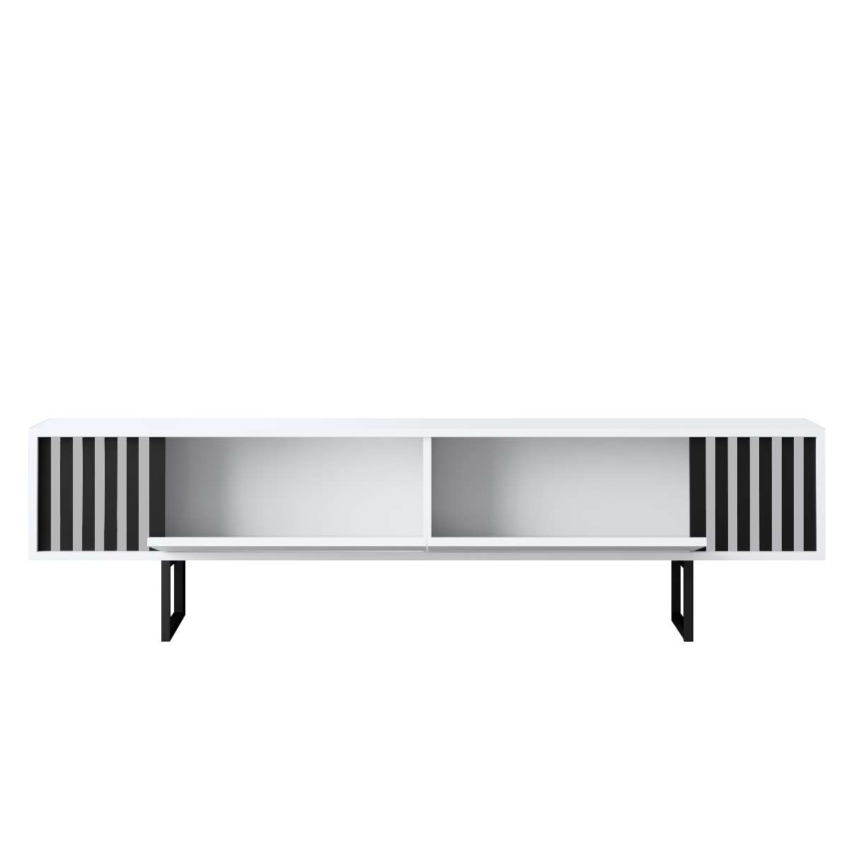 TV cabinet White Chrome Line 180x48x30 - Black frame