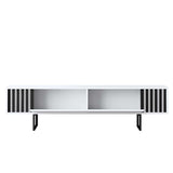TV cabinet White Chrome Line 180x48x30 - Black frame