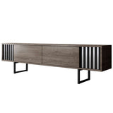 TV cabinet Walnut Chrome Line 180x48x30 - Black frame