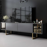 TV Furniture Anthracite Gold Line 180x48x30 - Gold Frame