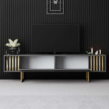 TV Furniture Anthracite Gold Line 180x48x30 - Gold Frame
