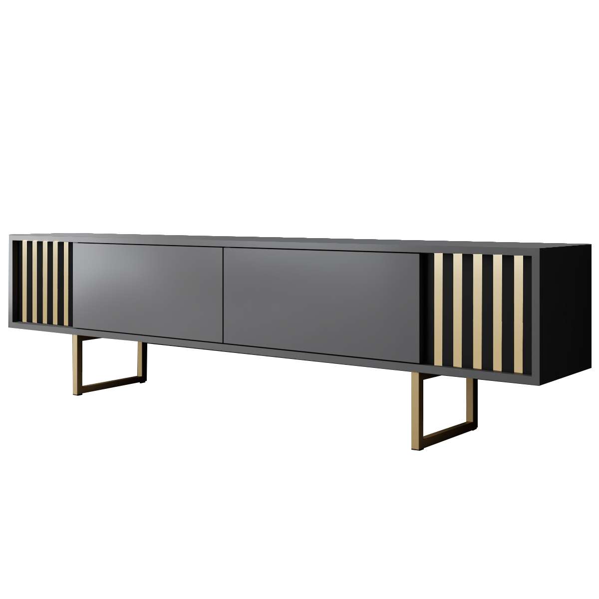 TV Furniture Anthracite Gold Line 180x48x30 - Gold Frame