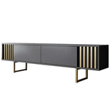 TV Furniture Anthracite Gold Line 180x48x30 - Gold Frame