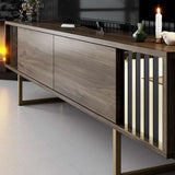 TV Furniture Walnut Gold Line 180x48x30 - Gold Frame