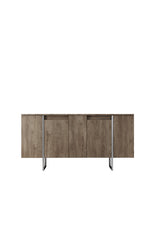 Modern Dresser Walnut Luxury 160x80x35 - Silver Frame