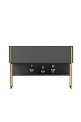 Modern Sideboard Anthracite Luxury 120x80x30 - Golden Frame - One Compartment 
