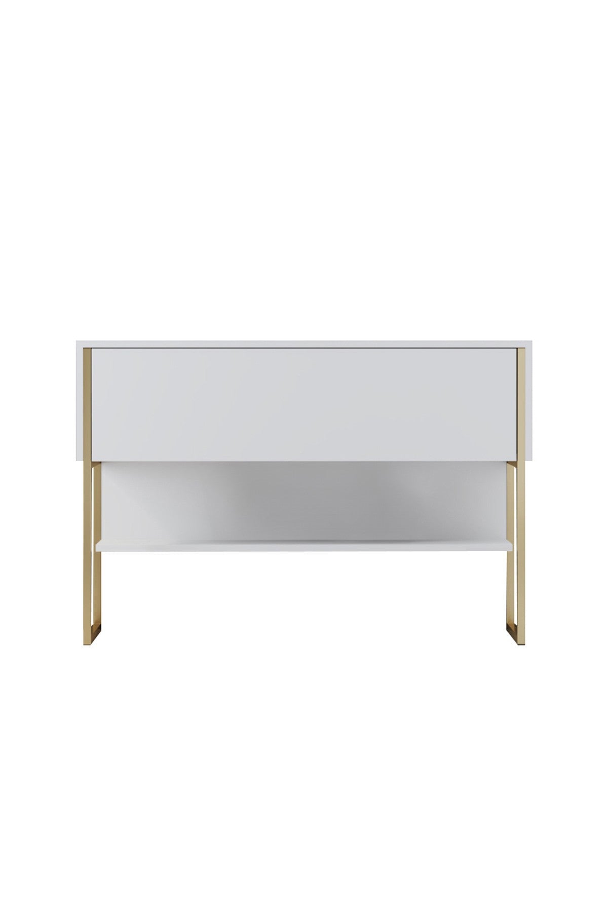 Modern Sideboard White Luxury 120x80x30 - Golden Frame - One Compartment 