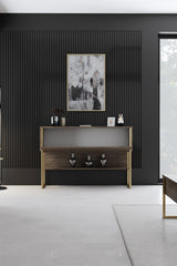 Modern Walnut Sideboard Luxury 120x80x30 - Golden Frame - One Compartment 