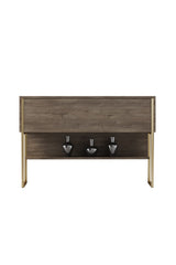 Modern Walnut Sideboard Luxury 120x80x30 - Golden Frame - One Compartment 