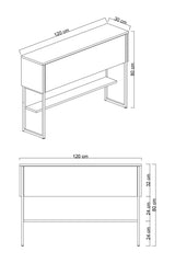 Modern Walnut Sideboard Luxury 120x80x30 - Golden Frame - One Compartment 