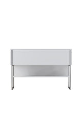 Modern Sideboard White Luxury 120x80x30 - Silver Frame - One Compartment 