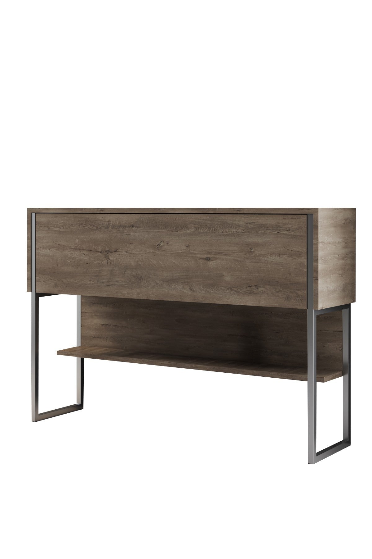 Modern Walnut Sideboard Luxury 120x80x30 - Silver Frame - One Compartment 