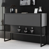 Modern Sideboard Anthracite Luxury 120x80x30 - Black Frame - One Compartment 