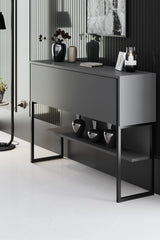 Modern Sideboard Anthracite Luxury 120x80x30 - Black Frame - One Compartment 