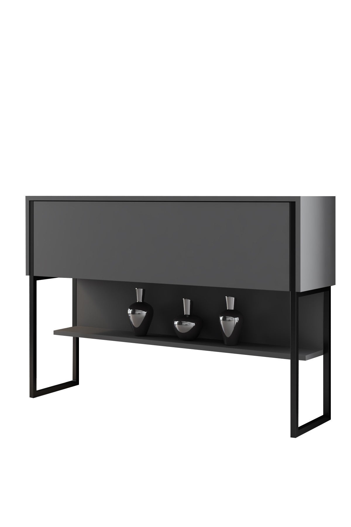 Modern Sideboard Anthracite Luxury 120x80x30 - Black Frame - One Compartment 