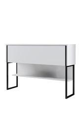 Modern Sideboard White Luxury 120x80x30 - Black Frame - One Compartment 