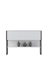 Modern Sideboard White Luxury 120x80x30 - Black Frame - One Compartment 