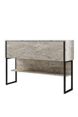 Modern Sideboard Travertine Luxury 120x80x35 - Black Frame - One Compartment 