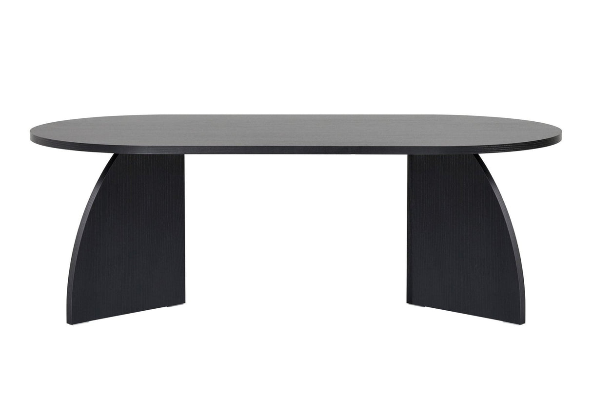 Melina salontafel ovaal in houtzwart 120 cm Melamine gecoat houtcomposiet