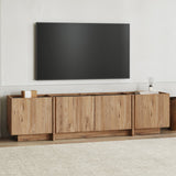 Lowen TV cabinet in oak look 180 cm Atlantic Pine and anthracite melamine wood