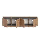Lowen TV cabinet in oak look 180 cm Atlantic Pine and anthracite melamine wood