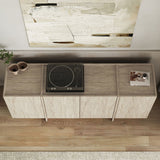 Dorma console table travertine look 180 cm Melamine-coated wood