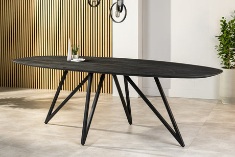 Dining Table Arlo Acacia Wood Black Danish Oval