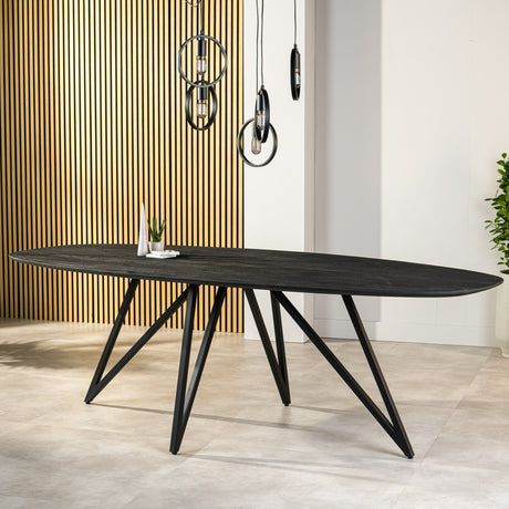 Dining Table Arlo Acacia Wood Black Danish Oval