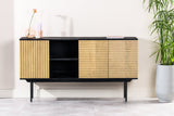 Manu sideboard made of mango wood black natural 160x40x86 cm