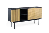 Manu sideboard made of mango wood black natural 160x40x86 cm