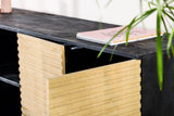 Manu sideboard made of mango wood black natural 160x40x86 cm
