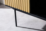 Manu sideboard made of mango wood black natural 160x40x86 cm