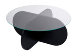 Aris Round Coffee Table 75 cm Tinted Glass - Black Base 