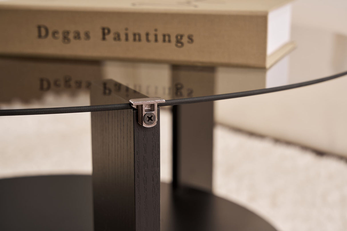 Cairo Coffee Table Round Ø75 cm Black - Smoke Glass 75x75 cm 