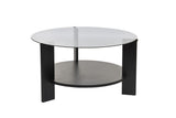 Cairo Coffee Table Round Ø75 cm Black - Smoke Glass 75x75 cm 
