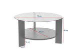 Cairo Coffee Table Round Ø75 cm Travertine - Glass 75x75x40 cm 