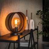 Table lamp Fons 1-light round metal black 