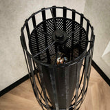 Floor lamp Liora 3-light cylinder mesh black 120 cm 