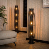 Floor lamp Liora 3-light cylinder mesh black 120 cm 