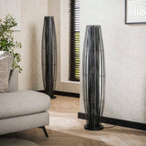 Floor lamp Liora 3-light cylinder mesh black 120 cm 