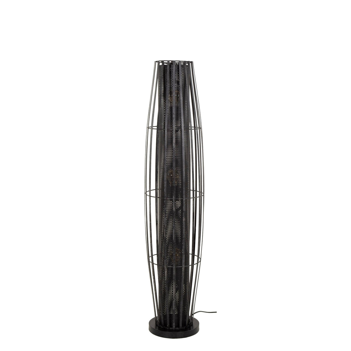 Floor lamp Liora 3-light cylinder mesh black 120 cm 