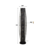 Floor lamp Liora 3-light cylinder mesh black 120 cm 