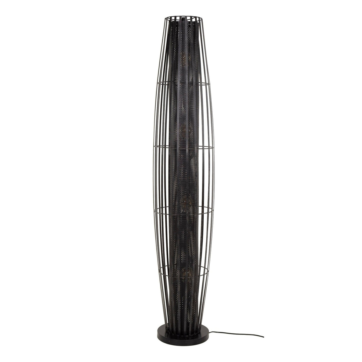 Floor lamp Liora 4-light cylinder mesh black 150 cm 